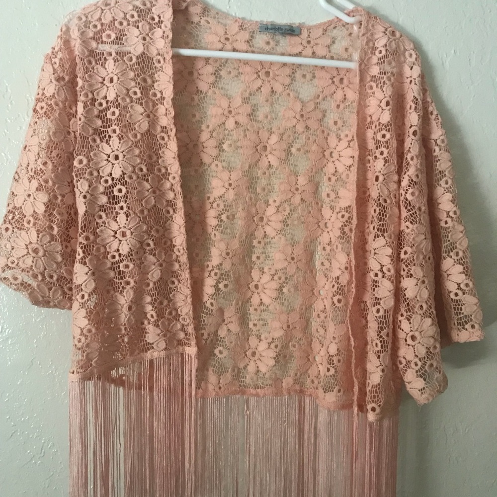 Pink lace cardigan